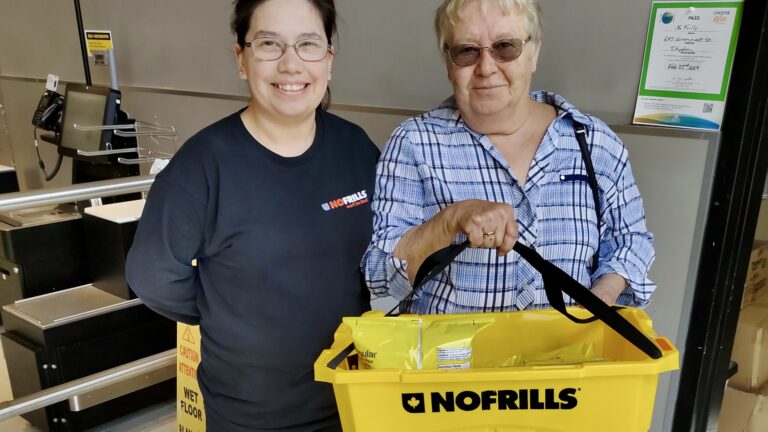 Stephinie McGinnis of James' No Frills in Dryden and Terri Bell from the Local Services Board of Melgund Township are among the many supporters making our Canada Day Celebration on July 1st possible! We're so grateful for their incredible support and can't wait to celebrate with everyone. Photo: Maurice Betournay