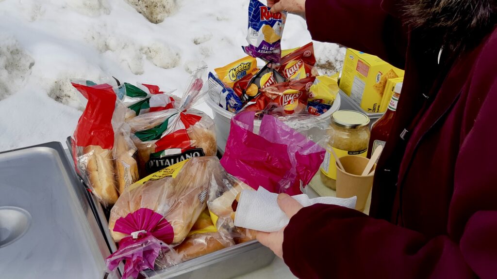 A spread of snacks and "munchies" keeps the energy high for a day of community building.