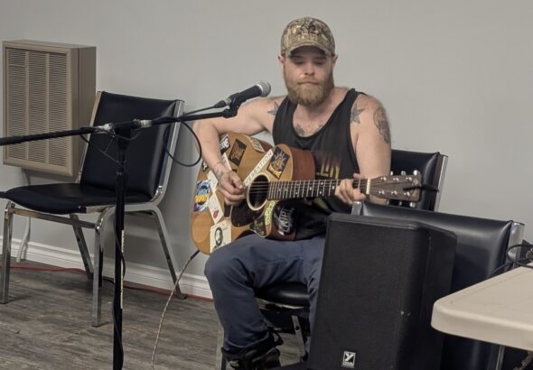 Sean Merrit jams a tune at the March 21 Open Mic and Music Jam at the Dyment Recreation Hall. Photo: Karen Daignault