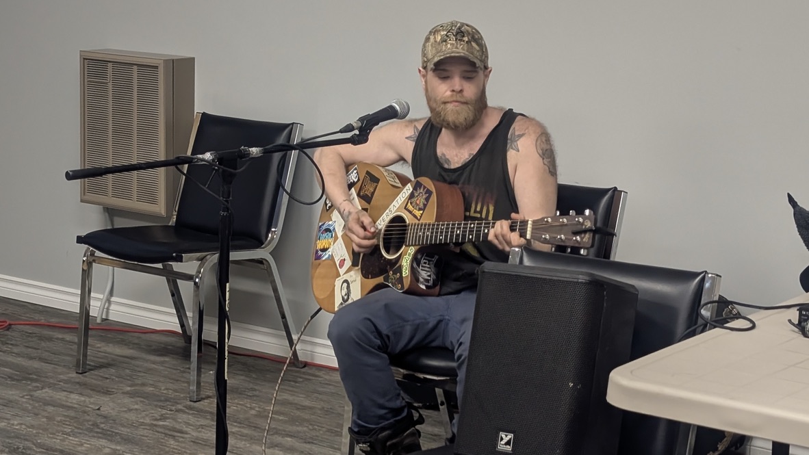 Sean Merrit jams a tune at the March 21 Open Mic and Music Jam at the Dyment Recreation Hall. Photo: Karen Daignault