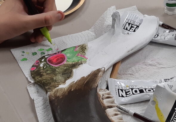 arts-workshop-art-borups-corners-painting-bones-and-skulls-ontario-northern-arts