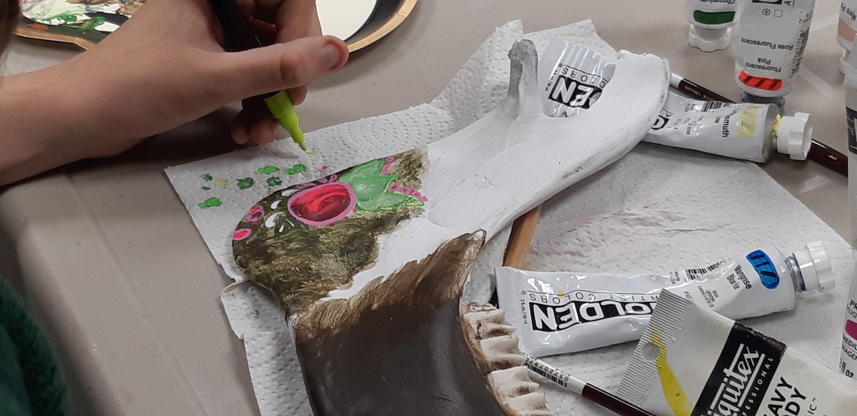 arts-workshop-art-borups-corners-painting-bones-and-skulls-ontario-northern-arts