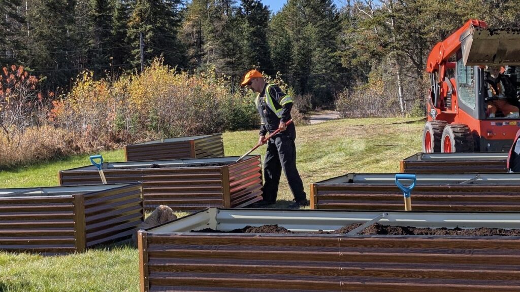 Garden boxes assembled, soil hauled and beds filled. It’s taken plenty of work to get here, and it’s good to see the pieces finally coming together.