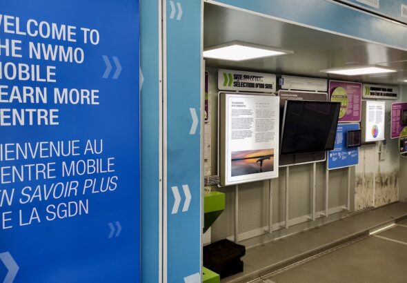 Interactive displays and physical models offer a different way of understanding the proposed repository than documents and presentations alone. The centre’s stop in Melgund gave residents a chance to look, ask questions and talk through what they were seeing.